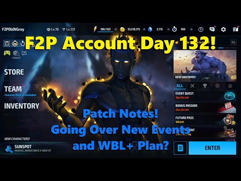 Marvel Future Fight: F2P Account Day 132! Patch Notes, New Events, WBL+ Plan! ⚡🤓🔮