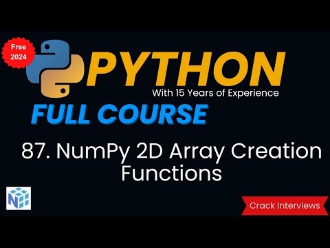 Numpy 2d Array Creation Functions In Python