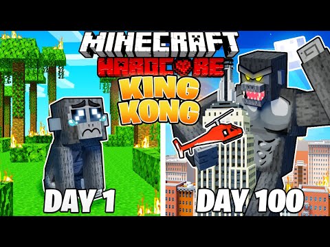 Bronzo - I Survived 100 DAYS as KING KONG in HARDCORE Minecraft!