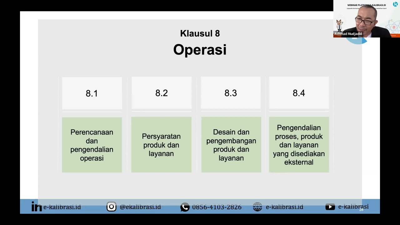 Pengenalan Sistem Manajemen Mutu ISO 9001:2015 Bag 9 (Klausul 8. Operasi)
