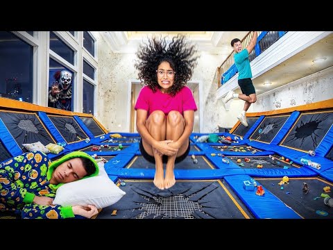 We spent the night at the Dark Web trampoline park and we regretted it so much!