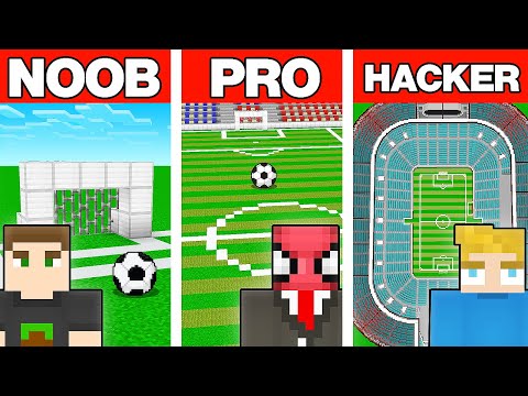 NOOB VS PRO VS HACKER FUTBOL STADYUMU YAPI KAPIŞMASI - Minecraft