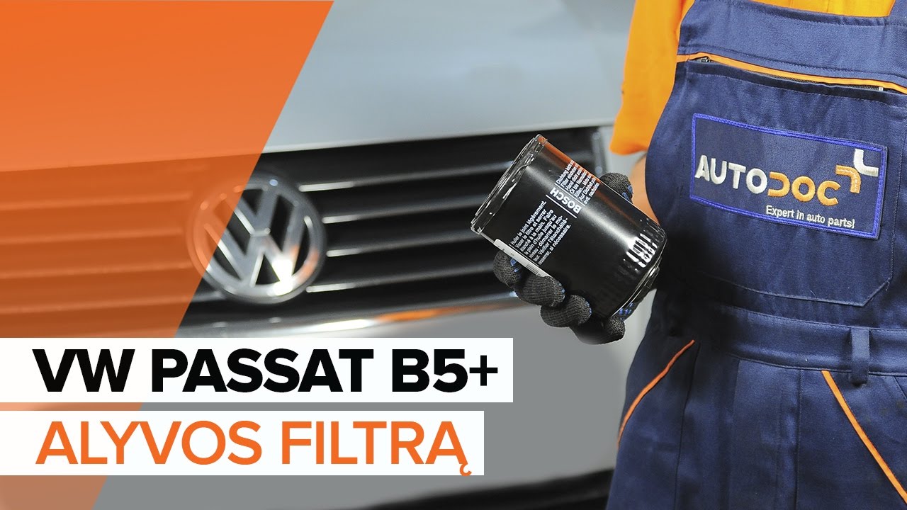Kaip pakeisti VW Passat B5 Variant benzinas variklio alyvos ir alyvos filtra - keitimo instrukcija