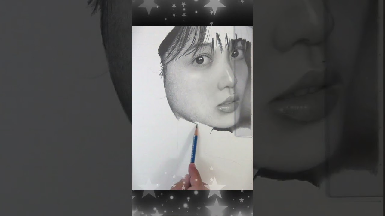 乃木坂46の久保史緒里さんを描いたよ✌️#久保史緒里 #乃木坂46 #鉛筆画    #pencildrawing #pencilsketch