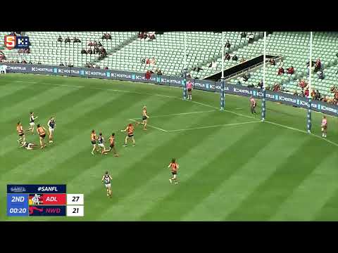 SANFL Prelim Final Snapshot - Norwood's Connor McLean snaps over his shoulder