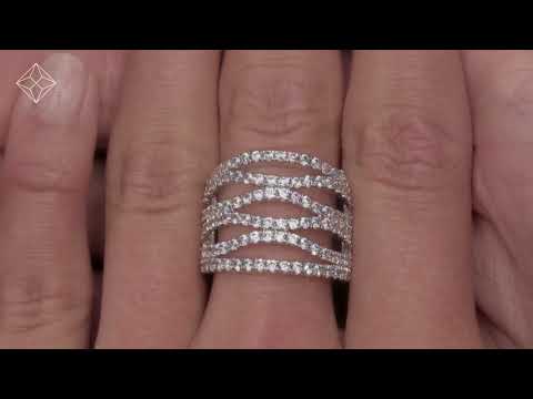 Diamond Tiara Band Ring 2.00ct H/Si Set in 18K White Gold - N4541