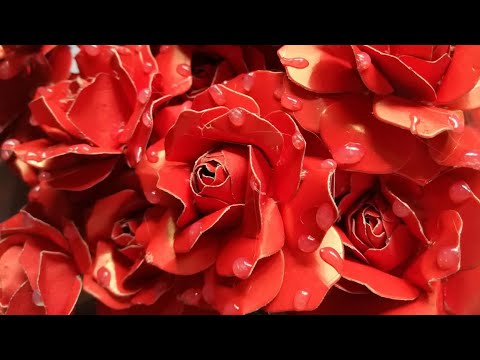 How to make water dropped paper roses (use dies)