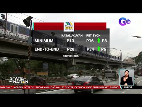 MRT-3 humiling ng P2.29 na taas sa boarding fare at dagdag na P0.21 sa kada kilometro ng… SONA