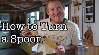 How to Turn a Spoon on a Pole Lathe