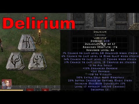 Diablo II Resurrected Rune Words - Delirium (Lem Ist Io)