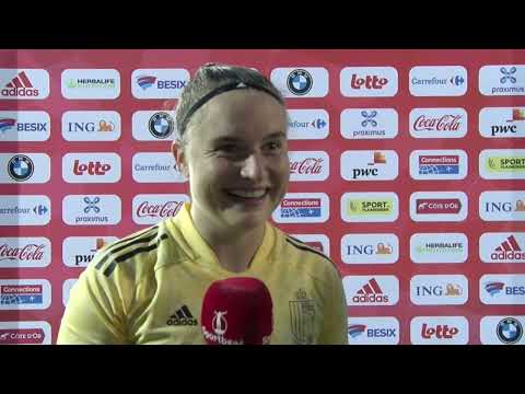 Reactie van drievoudig doelpuntenmaakster Red Flame Davinia Vanmechelen na 6-1 zege tegen Luxemburg