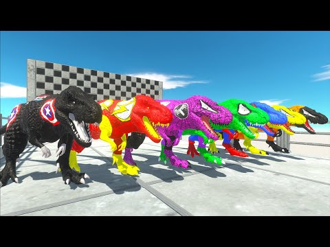 Hunting Found 7 T-rex Dc Superheroes Marvel Jurassic world evolution Speed Race Championship
