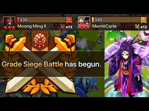 Intense G3 Siege GOAT v MoonMing II v MonteCarlo - Dark Art Master Mookwol Debut - Summoners War