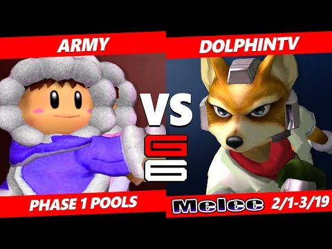 Genesis 6 SSBM - Army (Ice Climbers) VS DolphinTV (Fox) Smash Melee Pools