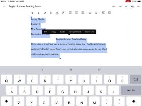 Google Docs - double space