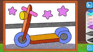 How to Color Scooter | Kids learn color scooter | Children learning process