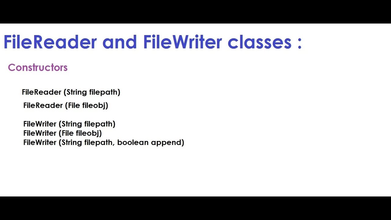 FileReader and FileWriter classes in Java