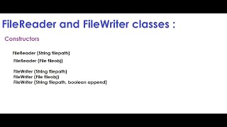 FileReader and FileWriter classes in Java