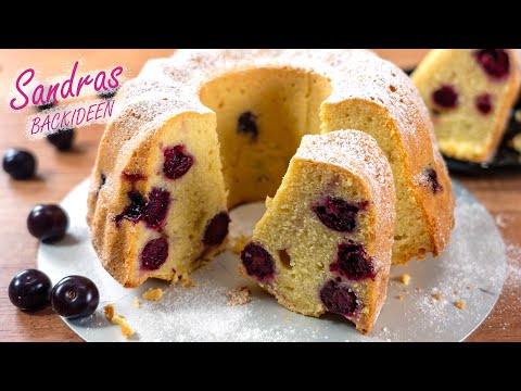 Gugelhupf mit Kirschen - der saftigste Gugelhupf aller Zeiten | Rührkuchen mit griechischem Joghurt