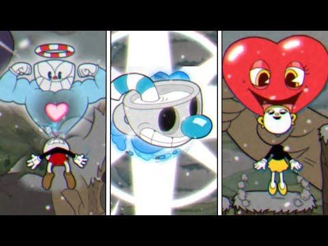 Cuphead Vs. Mugman Vs. Ms.Chalice ALL SUPER ARTS COMPARISON CUPHEAD DLC THE DELICIOUS LAST COURSE
