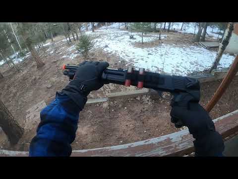 Airsoft In Big Winter Gloves