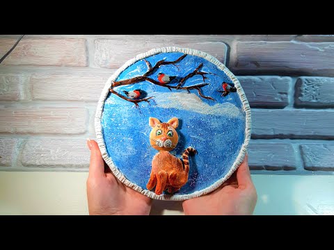 Лепка. Зимняя поделка 'КОТИК' из соленого теста. Часть1
