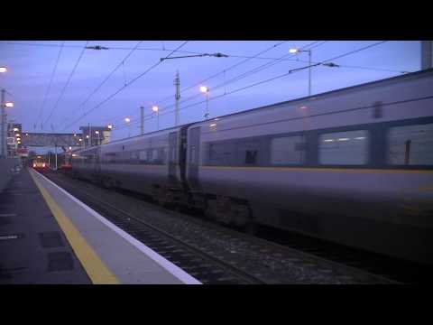 Irish Rail 8100 EMU 8123 departs and 201 loco 229 + enterprise set 9002