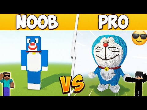 NOOB vs PRO: DORAEMON BUILD BATTLE in Minecraft with @ProBoiz95
