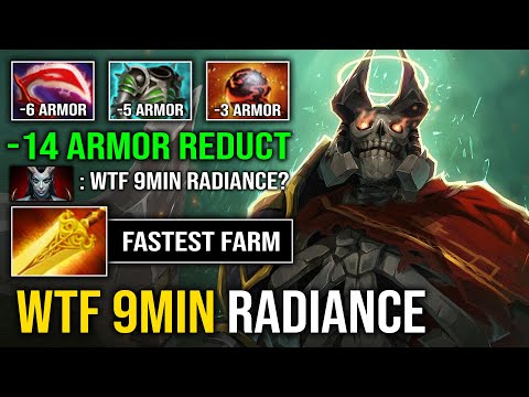 WTF 9Min Radiance Unlimited Burn 14 Armor Reduction with 1 Shot Mortal Strike Wraith King Dota 2