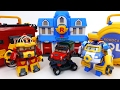 Transforming Police Car Poli Fire Truck Roy Robocar Rescue Station Transforming Base Playset