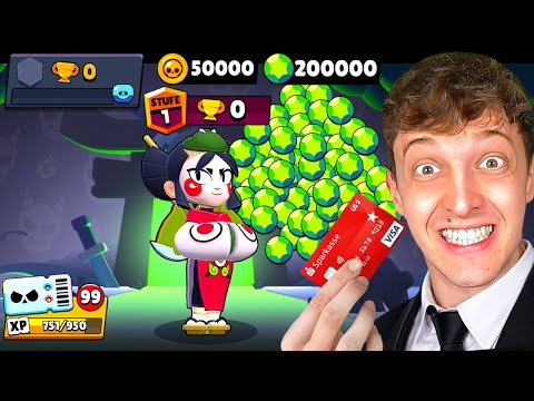 1 TAG BRAWL STARS als MULTI MILLIONÄR SPIELEN! 🤑 (eskaliert komplett..)