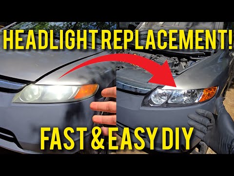 HOW TO REMOVE & REPLACE 2006-2011 HONDA CIVIC HEADLIGHT ASSEMBLY FAST & EASY DIY WITH ONLY 2 TOOLS!