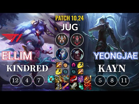 T1 Ellim Kindred vs YeongJae Kayn Jungle - KR Patch 10.24