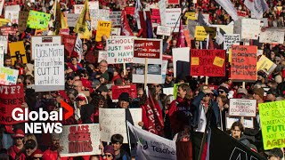 Download the video "Alberta teachers’ strike: Finance Minister says union “shot for the moon” with latest proposal"