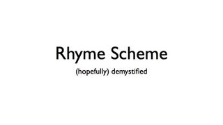 How to find a Rhyme Scheme