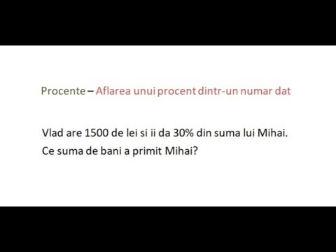 Procente - Aflarea unui procent dintr-un numar