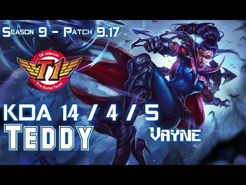 SKT T1 Teddy VAYNE vs KZ Deft EZREAL ADC - Patch 9.17 KR Ranked