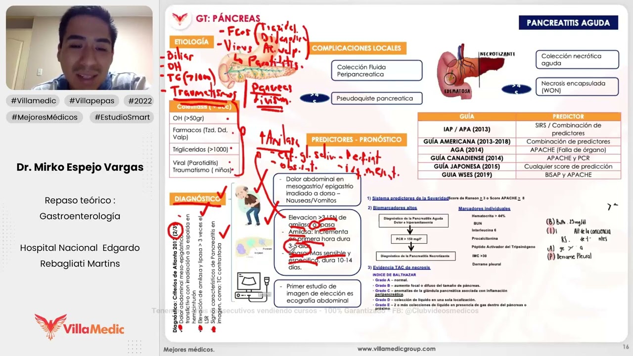 PÁNCREAS GENERALIDADES - PANCREATITIS AGUDA PARTE 1 - GASTROENTEROLOGÍA - VILLAMEDIC