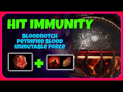 [POE] Hit Immunity with Bloodnotch, immutable force and petrified blood | Path of Exile