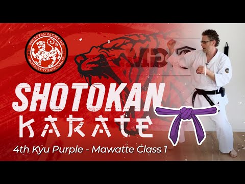 Shotokan Karate -  4th Kyu Purple - Mawate Class 1 thumbnail