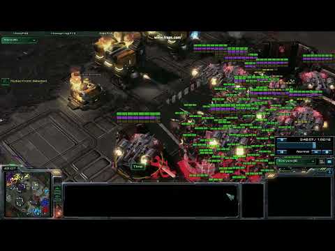 Starcraft 2 Amazing nuke destroy army one shot