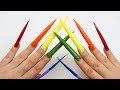 Learn Colors 10 Rainbow Nail Polish Colour with Reverse Rainbow Double Thumbkin Top Compilation