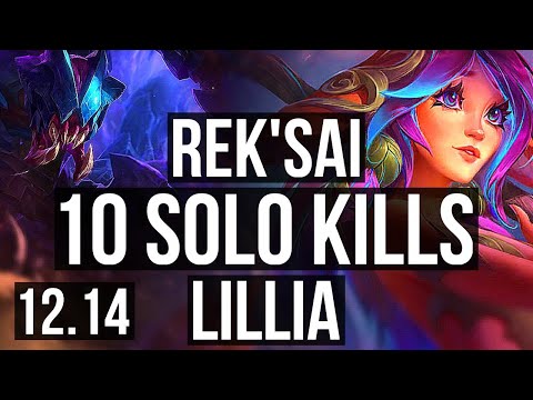 REK'SAI vs LILLIA (TOP) | 10 solo kills, 22/3/7, 1.6M mastery, 700+ games | KR Master | 12.14