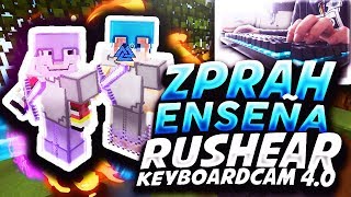 ZPRAH ME ENSEÑA a RUSHEAR y HACER BREEZILY BRIDGE😜 - CUBECRAFT KEYBOARDCAM 4.0 SKYWARS con ZPRAH😱