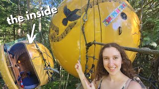 I lived inside a ball treehouse in the forest 🌳🏠 Free Spirit Spheres, Vancouver Island vlog