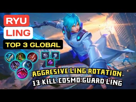 BUILD LING TERSAKIT 2021 - Cosmo Guard MVP Gameplay [ Top 3 Global Ling ] ʀʏᴜ - Mobile Legends
