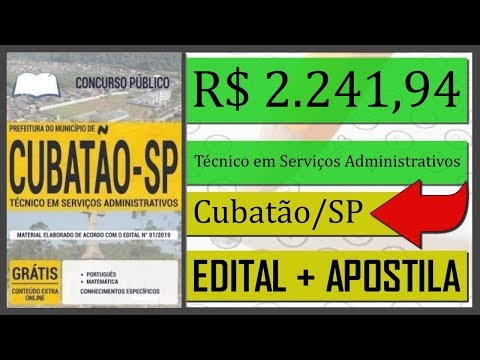 Apostilas para Técnico em Serviços Administrativos - Edital Concurso de Cubatão SP 2019