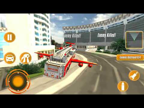 Rescue hero works as fire men in flying fire truck driving games - Android Gameplay