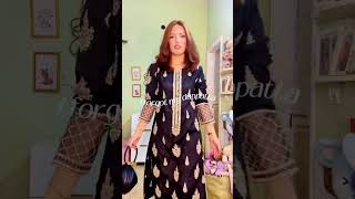 Black Viscose Raw Silk Embroidered Kurta Set with Dupatta - Video 5