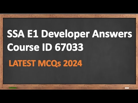 SSA E1 Developer Assessment 67033 #youtubevideo